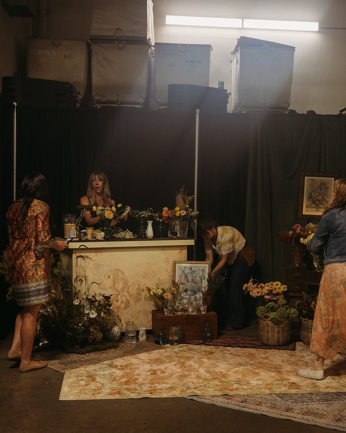 Backstage flower bar designed by Rooted Farmstead for Ella Langley